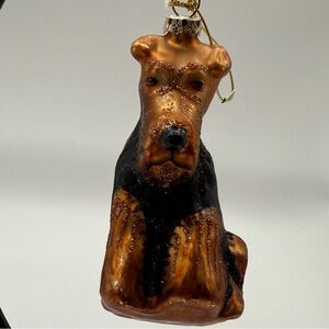 Elegant Terrier Black and Brown - Dog Christmas Ornament